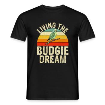 Budgie Gift - Men's T-Shirt - black - Front - AI Model Male 178 light (178cm)