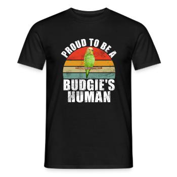 Budgie Gift - Männer T-Shirt - Schwarz - Vorne - AI Model Male 178 light (178cm)
