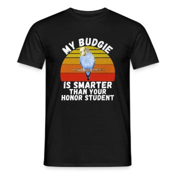 Budgie Gift - Männer T-Shirt - Schwarz - Vorne - AI Model Male 178 light (178cm)