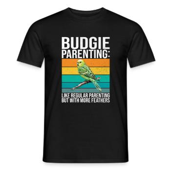 Budgie Gift - Men's T-Shirt - black - Front - AI Model Male 178 light (178cm)