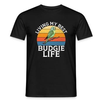 Budgie Gift - Men's T-Shirt - black - Front - AI Model Male 178 light (178cm)