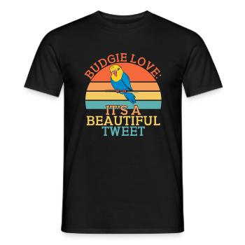 Budgie Gift - Männer T-Shirt - Schwarz - Vorne - AI Model Male 178 light (178cm)