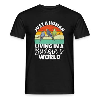 Budgie Gift - Männer T-Shirt - Schwarz - Vorne - AI Model Male 178 light (178cm)