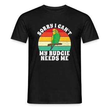 Budgie Gift - Männer T-Shirt - Schwarz - Vorne - AI Model Male 178 light (178cm)
