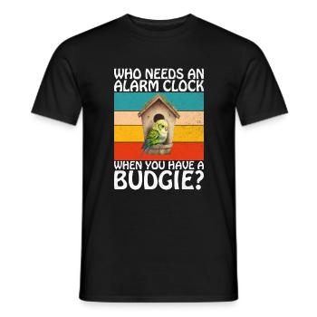 Budgie Gift - Men's T-Shirt - black - Front - AI Model Male 178 light (178cm)