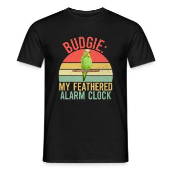 Budgie Gift - Men's T-Shirt - black - Front - AI Model Male 178 light (178cm)
