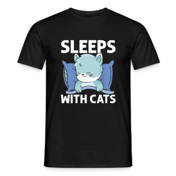 Cat Dad Gifts - Männer T-Shirt - Schwarz - Vorne - AI Model Male 178 light (178cm)