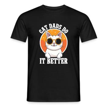 Cat Dad Gifts - Männer T-Shirt - Schwarz - Vorne - AI Model Male 178 light (178cm)