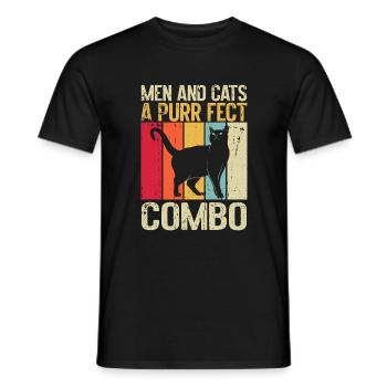 Cat Dad Gifts - Männer T-Shirt - Schwarz - Vorne - AI Model Male 178 light (178cm)