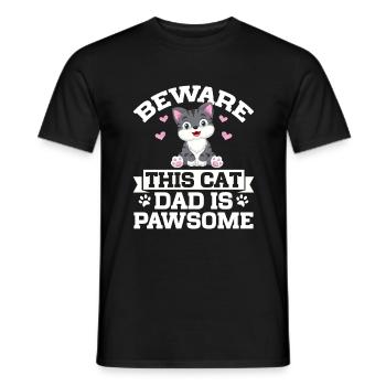 Cat Dad Gifts - Männer T-Shirt - Schwarz - Vorne - AI Model Male 178 light (178cm)