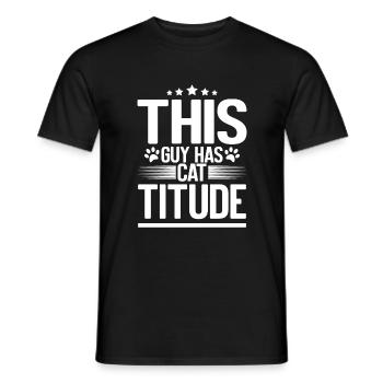 Cat Dad Gifts - Männer T-Shirt - Schwarz - Vorne - AI Model Male 178 light (178cm)