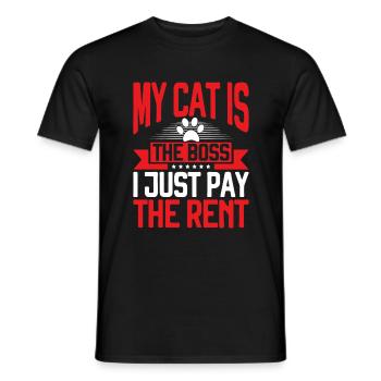 Cat Dad Gifts - Männer T-Shirt - Schwarz - Vorne - AI Model Male 178 light (178cm)