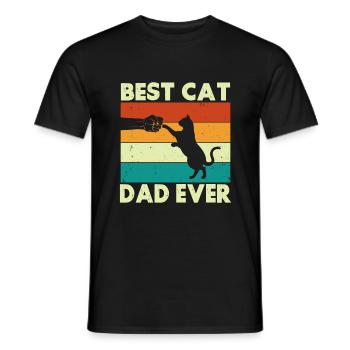 Cat Dad Gifts - Men's T-Shirt - black - Front - AI Model Male 178 light (178cm)