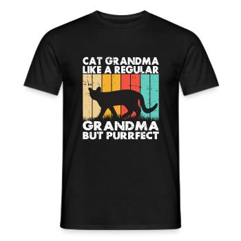 Cadeaux de grand-mère chat - T-shirt homme - noir - Devant - AI Model Male 178 light (178cm)