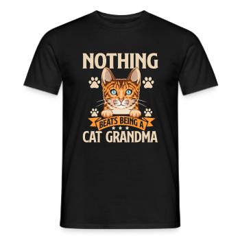 Cadeaux de grand-mère chat - T-shirt homme - noir - Devant - AI Model Male 178 light (178cm)