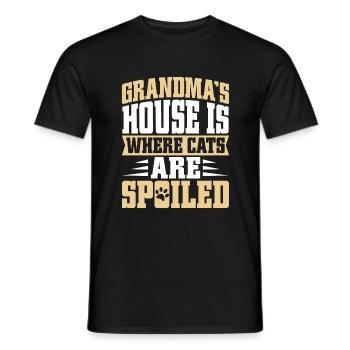 Cadeaux de grand-mère chat - T-shirt homme - noir - Devant - AI Model Male 178 light (178cm)