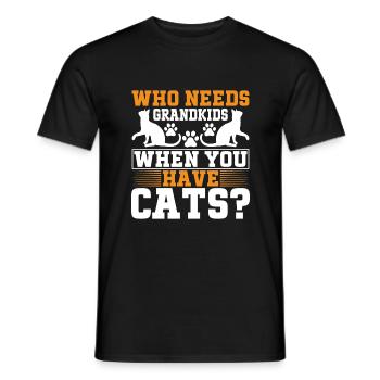 Cadeaux de grand-mère chat - T-shirt homme - noir - Devant - AI Model Male 178 light (178cm)