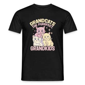 Cadeaux de grand-mère chat - T-shirt homme - noir - Devant - AI Model Male 178 light (178cm)
