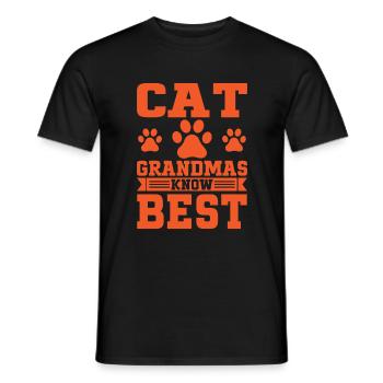 Cadeaux de grand-mère chat - T-shirt homme - noir - Devant - AI Model Male 178 light (178cm)