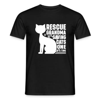 Cadeaux de grand-mère chat - T-shirt homme - noir - Devant - AI Model Male 178 light (178cm)