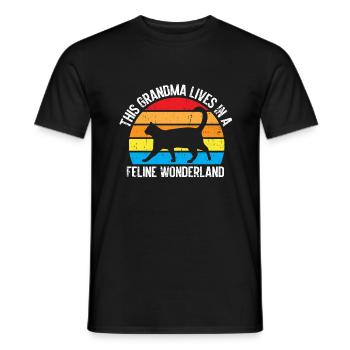 Cadeaux de grand-mère chat - T-shirt homme - noir - Devant - AI Model Male 178 light (178cm)