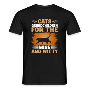 Cadeaux de grand-mère chat - T-shirt homme - noir - Devant - AI Model Male 178 light (178cm)