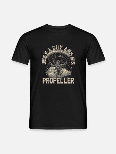 Paramotoring Just A Guy And His Propeller - Männer T-Shirt - Schwarz