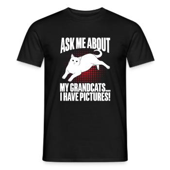 Cadeaux de grand-mère chat - T-shirt homme - noir - Devant - AI Model Male 178 light (178cm)