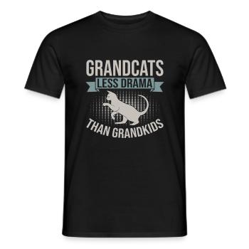 Cadeaux de grand-mère chat - T-shirt homme - noir - Devant - AI Model Male 178 light (178cm)