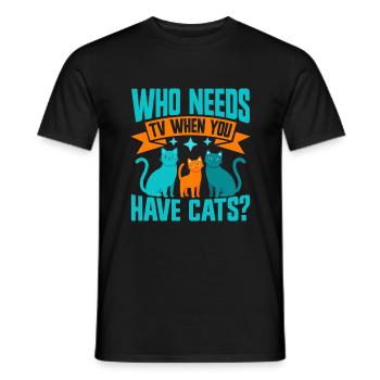 Cat Grandma Gifts - Männer T-Shirt - Schwarz - Vorne - AI Model Male 178 light (178cm)