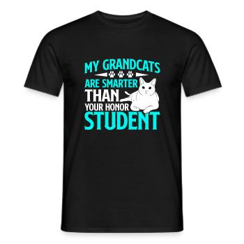Cadeaux de grand-mère chat - T-shirt homme - noir - Devant - AI Model Male 178 light (178cm)