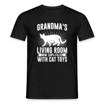 Cadeaux de grand-mère chat - T-shirt homme - noir - Devant - AI Model Male 178 light (178cm)