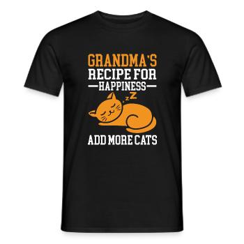 Cadeaux de grand-mère chat - T-shirt homme - noir - Devant - AI Model Male 178 light (178cm)