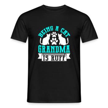Cadeaux de grand-mère chat - T-shirt homme - noir - Devant - AI Model Male 178 light (178cm)