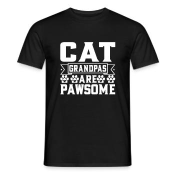 Chats Cadeaux Papy - T-shirt homme - noir - Devant - AI Model Male 178 light (178cm)