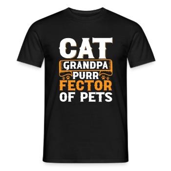 Cat Grandpa Gifts - Männer T-Shirt - Schwarz - Vorne - AI Model Male 178 light (178cm)