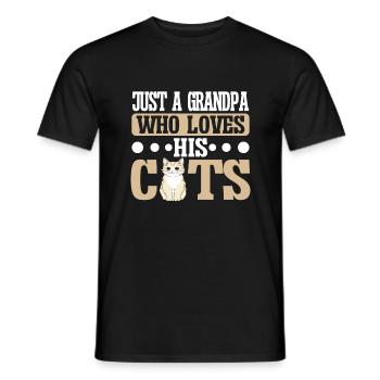Chats Cadeaux Papy - T-shirt homme - noir - Devant - AI Model Male 178 light (178cm)
