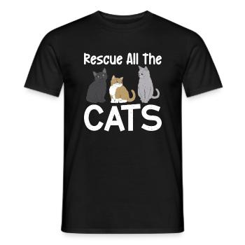 Cadeaux de sauvetage de chat - T-shirt homme - noir - Devant - AI Model Male 178 light (178cm)