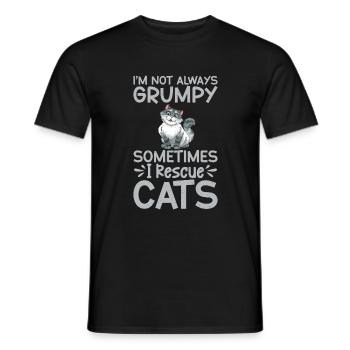 Cadeaux de sauvetage de chat - T-shirt homme - noir - Devant - AI Model Male 178 light (178cm)