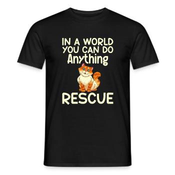 Cadeaux de sauvetage de chat - T-shirt homme - noir - Devant - AI Model Male 178 light (178cm)