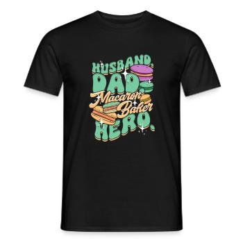 Macaron Macaronbäcker Patissier Vater - Männer T-Shirt - Schwarz - Vorne - AI Model Male 178 light (178cm)