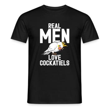 Cockatiel Gifts - Männer T-Shirt - Schwarz - Vorne - AI Model Male 178 light (178cm)