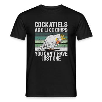Cockatiel Gifts - Männer T-Shirt - Schwarz - Vorne - AI Model Male 178 light (178cm)