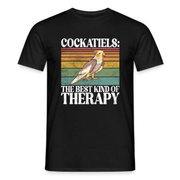 Cockatiel Gifts - Männer T-Shirt - Schwarz - Vorne - AI Model Male 178 light (178cm)