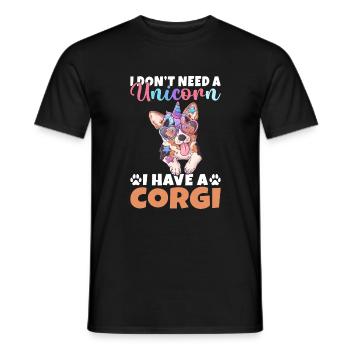 Corgi Gifts for Corgi Lovers - Men's T-Shirt - black - Front - AI Model Male 178 light (178cm)