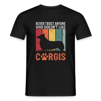 Corgi Gifts for Corgi Lovers - Men's T-Shirt - black - Front - AI Model Male 178 light (178cm)