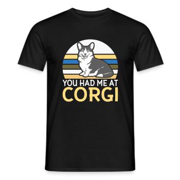 Corgi Gifts for Corgi Lovers - Men's T-Shirt - black - Front - AI Model Male 178 light (178cm)