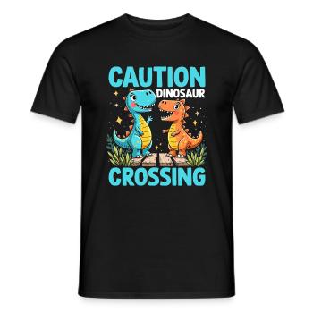 Décorations de fête de dinosaures - T-shirt homme - noir - Devant - AI Model Male 178 light (178cm)