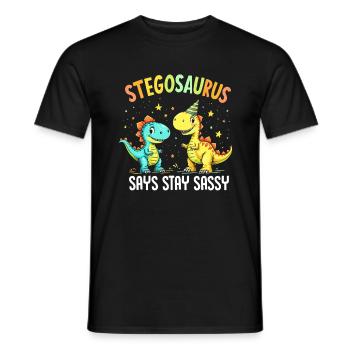 Dinosaur Party Decorations - Men's T-Shirt - black - Front - AI Model Male 178 light (178cm)