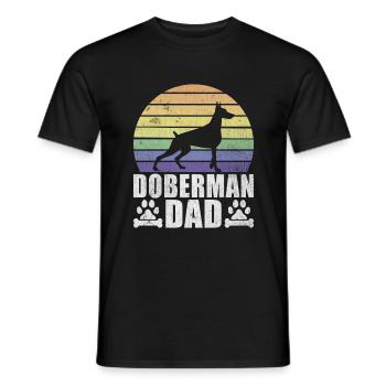 Doberman Gifts - Men's T-Shirt - black - Front - AI Model Male 178 light (178cm)
